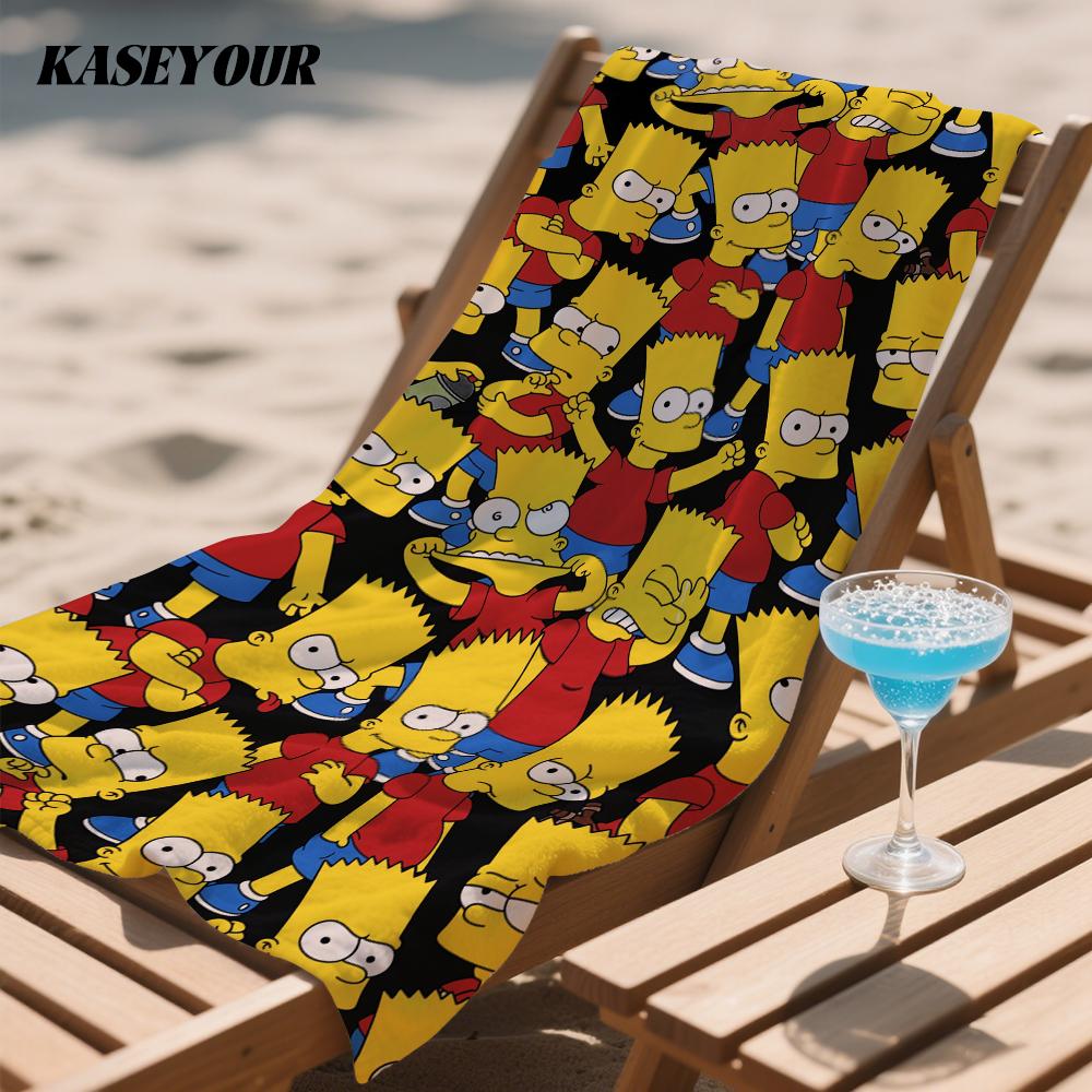 Cartoon character Simpsons Quick Drying Bath Towel Microfiber beach towel light weight swimming camping yoga beach out