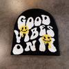 Halloween Pattern Letter Beanie Knitted Cap For Unisex Winter Fashion Hat Gift