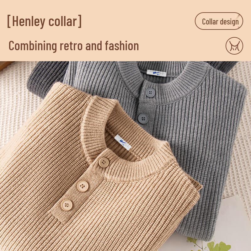 Warrior Men's Japanese Style Round Neck Knit Sweater