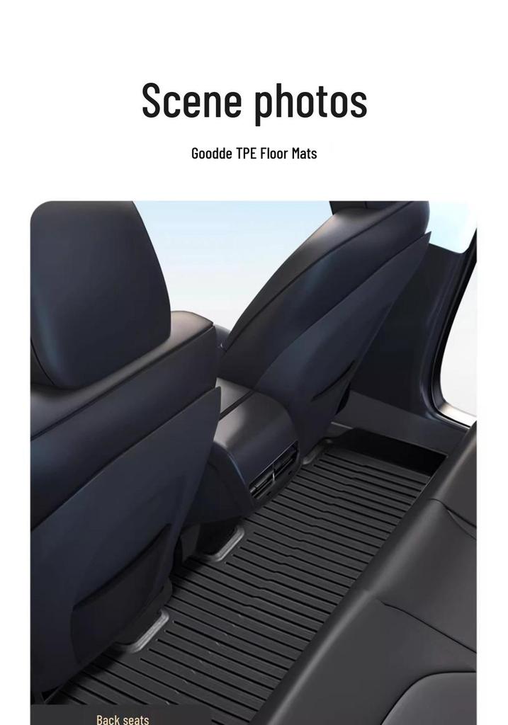 Compatible Tesla Model 3 & Y TPE Odorless Floor Mats & Trunk Backrest Mats