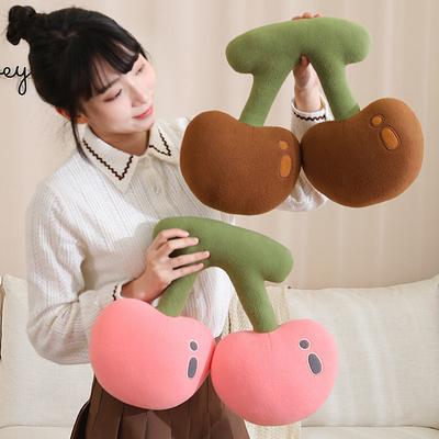 Cartoon Fruit Cherry Throw Pillow Plush Toy Doll Girl Nap U-Shaped Pillow Children Sleep Soothing Doll