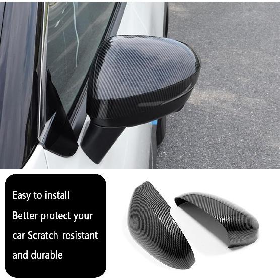 

Car Accessories Fit for Nissan New Rogue 2021 2022 2023 2024 Rear View Mirror Side Molding Guard Cover Trims (Carbon Fiber Style) 2PCS ABS Glossy Black