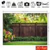 2D Lattice Wood Fence Tropical Floral Palm Garden Photo Backdrop Cloth