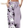 Damen Jogginghose, elastische hohe Taille, verstellbarer Kordelzug, Joggerhose mit Halloween-Kürbis-Print, Fitnesshose