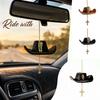 Hat and Cross Car Hanging Ornament for Rearview Mirror, Western Decoration