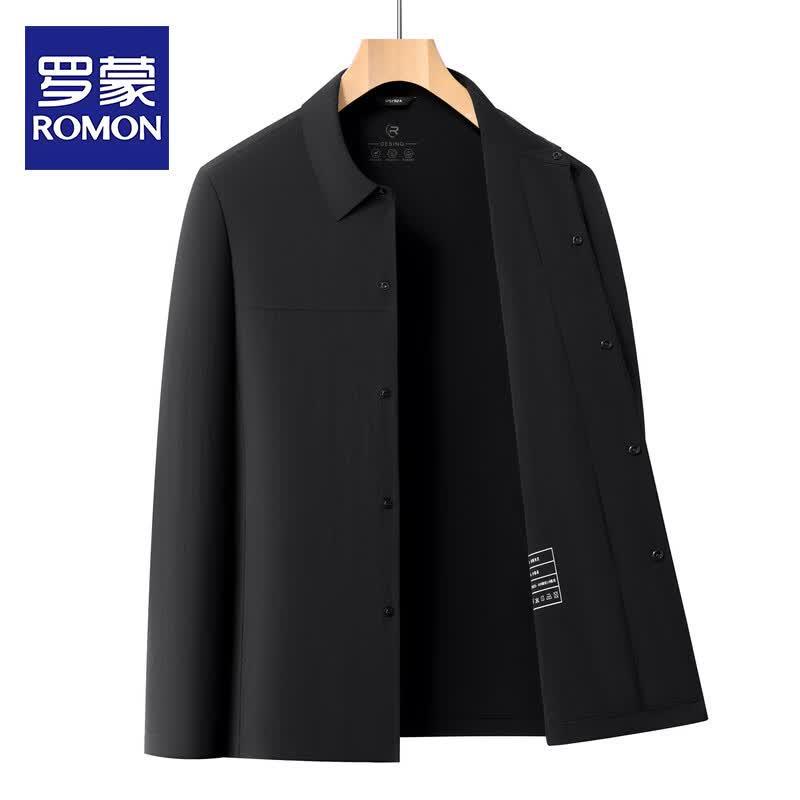 ROMON Men s Summer Lightweight Sun Protection Lapel Jacket 2XL чёрный