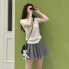 Women's Beautiful Short-sleeved Cable Knit Lapel T-shirt