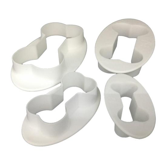 4 Pcs Dog Bone Cake Stencil Decorating Fondant Cookie Cutter DIY Molds Tool