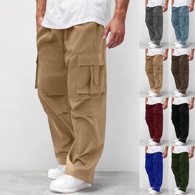 Men's Casual Sports Loose Straight Pocket Work Pants Long Pants