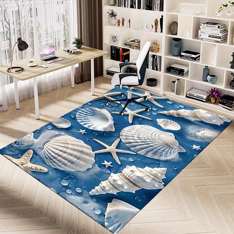 1PC shell starfish Extra Large Non Slip Floor carpet, Office, family, bedroom, Studio Large Area Rug Indoor Rugs, Vibrant Colors