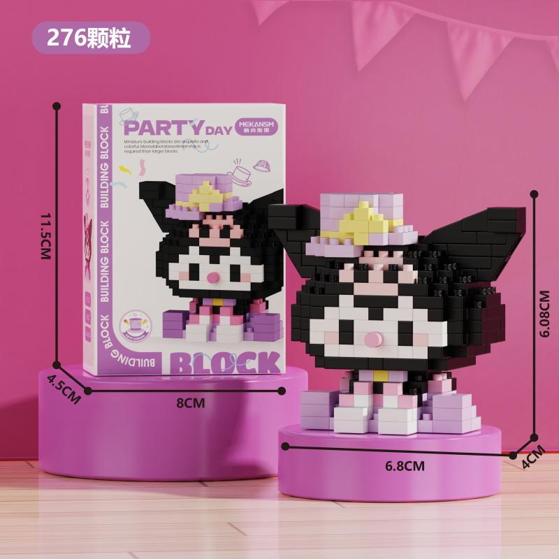 MINISO Sanrio Παιχνίδια Τουβλάκια Δόμησης Μικρο Διαμαντένια Τουβλάκια Disney Hello Kitty Kuromi Πάντα Μπλοκ Montessori Για Παιδιά Δώρα