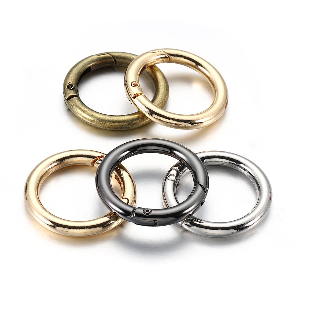 5/10Pcs Metal O Ring Spring Clasps Openable Round Carabiner Keychain Bag Clips Hook Dog Chain Buckles Connector For DIY Jewelry