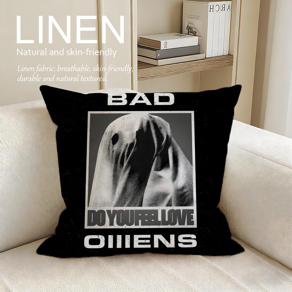 

Music Bad Omens Cushion Cover Pillowcase Set Pcs x x Breathable Washable Sofa Cushion Cover 30X30cm