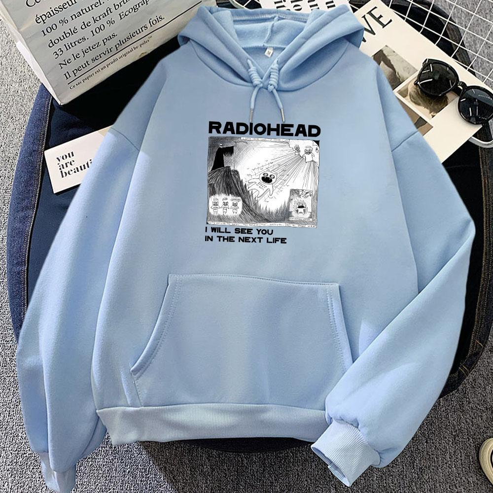 Radiohead Printed Sweatshirt Funny Retro Cartoon Hoody Harajuku Manga Hoodie Unisex Autumn Fleece Long Sleeve Clothes Streetwear