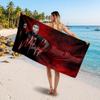 Kylian Mbappe Custom Beach Towel, Personalized Name Text Print, Football Logo Soft Quick‑Dry Towel Holiday Gift