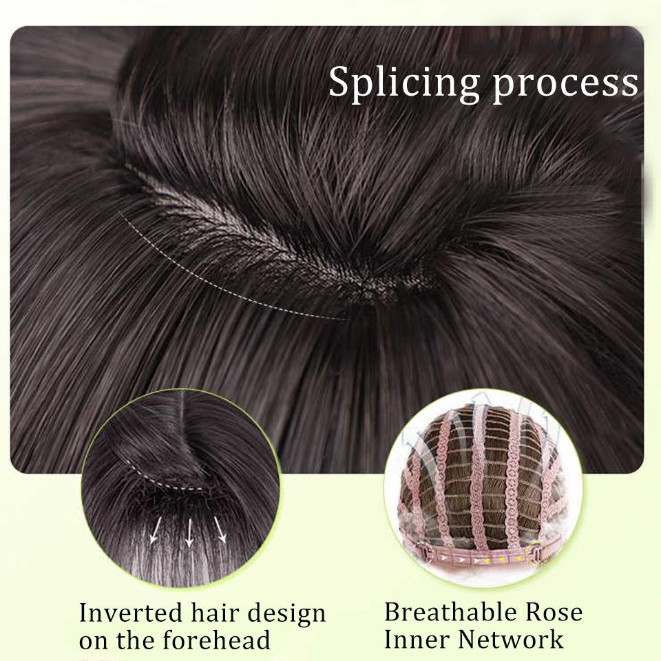 Bob Straight Synthetic Wigs with Bangs Blonde Cosplay Party Lolita Hair Wigs for Women Natural Heat Resistant Wigs for Girls