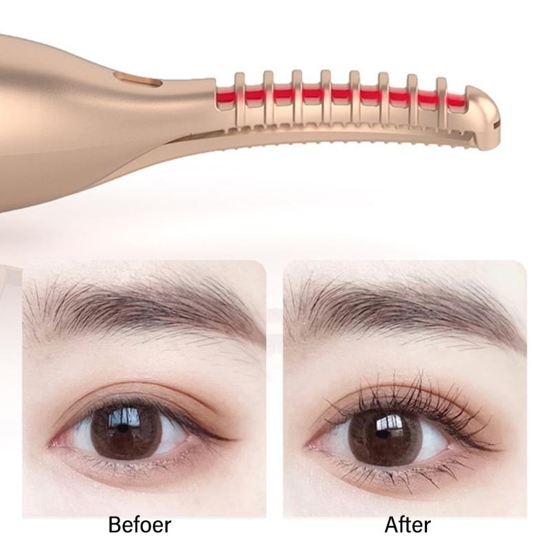 2 in 1 Beauty Tool Convenient Ladies' Electric Eyebrow Shaping Tool Heating Eyelash Curler Delicate Face Hair Trimmer