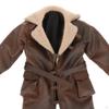 1/12 Male PU Leather Coat, Miniature Soldier Costume Dolls, Dress up Accessory, Retro Fashion Lapel