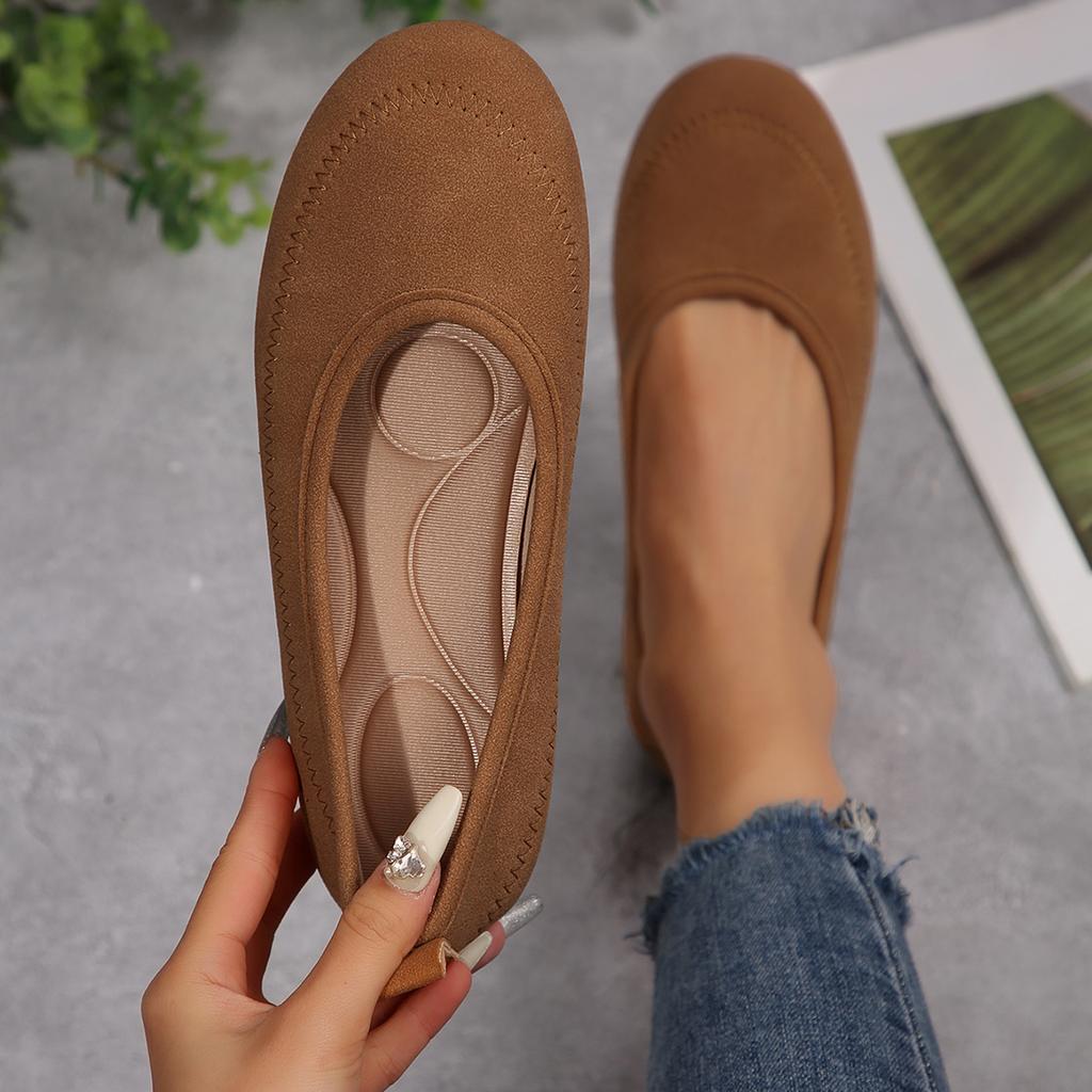 Round Toe Women Flats Shoes Comfortable Knit Ballet Flat Shoes Casual Slip on Shallow Office Boat Shoes Plus Size Zapatos Mujer