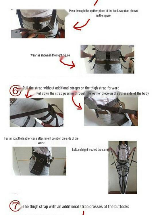 Attack On Titan Mikasa, Eren, Levi Survey Corps Full Body Leather Strap Cosplay Gear Available