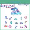Mermaid Themed Birthday Party Decorations Beautiful Mermaid Birthday Banner And Cake Toppers