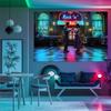 1pc Retro Date Neon Canvas - A Vibrant 80s Party Decoration with a "rock" Logo Background Cloth