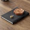 Ebony and Copper Petal-Shaped Incense Holder - Creative Sandalwood Burner Tray