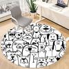 1pc Puppy Cat Office Round Area Rug, Indoor Mat Suitable ForOffice, Under Office Chairs Bedroom Living Room Home Decor, Room Decot056