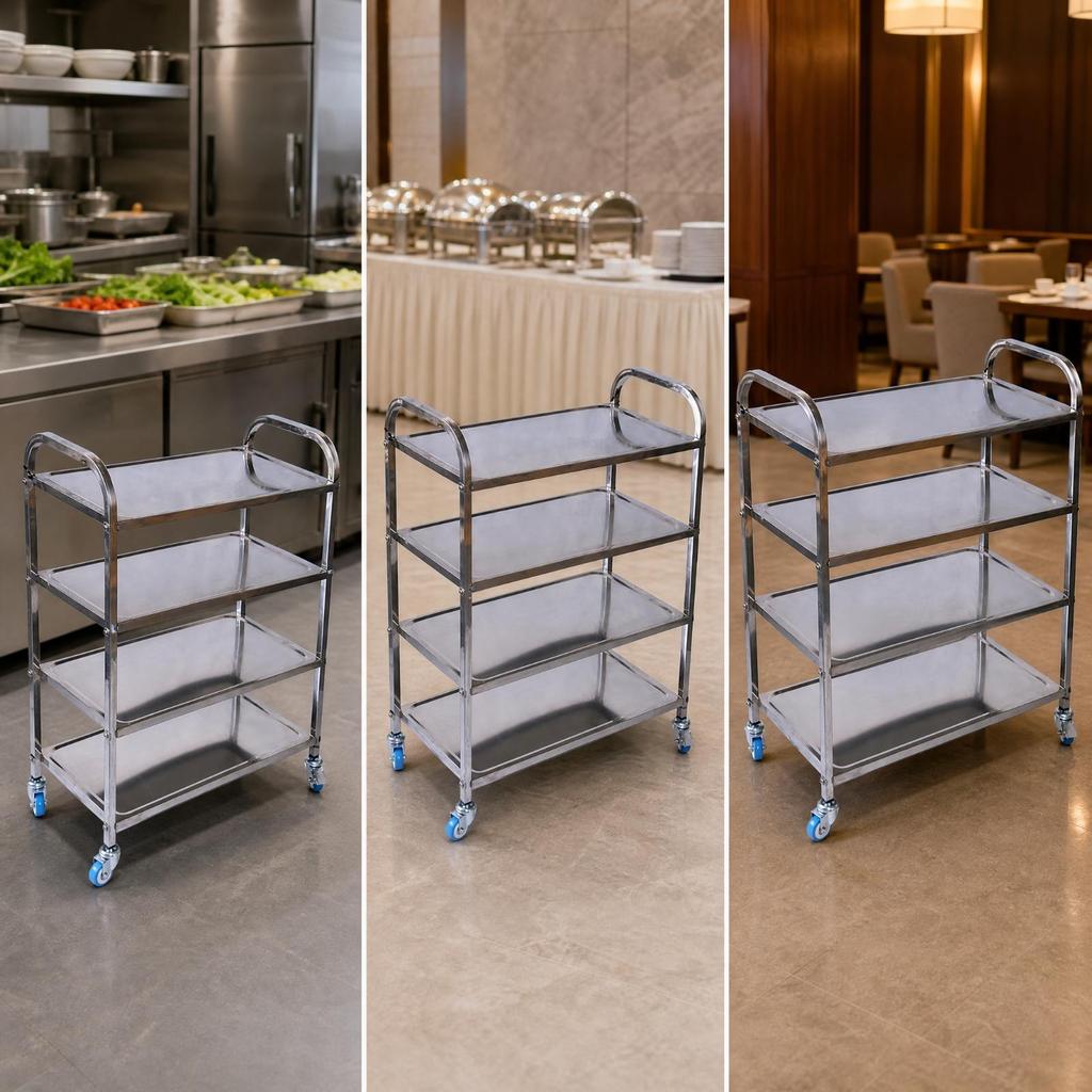 Utility Cart with Casters Commercial Grade for Hot-Pot Dining Environments