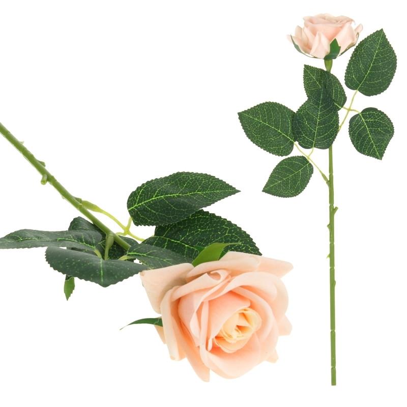 Silikonowa Gałązka Róży Sztuczne Kwiaty Dekoracje do Wazonu 44 cm - Szampan