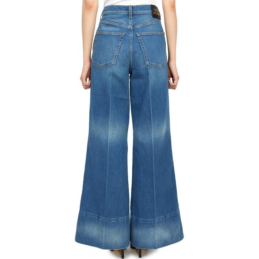GUCCI Jeans Women's Blue Moderate Flared Pants 624217-XDCD9-4759