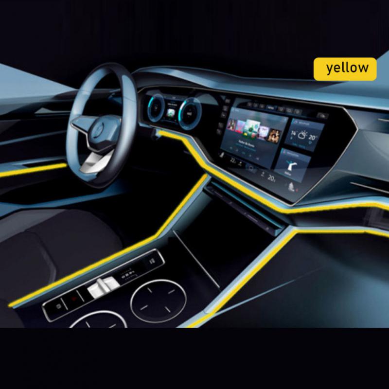 5M/3M/1M Car LED Atmosphere Light DIY Flexible Glow EL Wire Neon Cable Wire USB Lamp 2.3MM LED Strip Car Interior Lights
