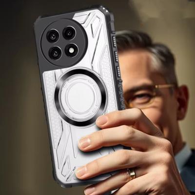 Luxus Panzer Stoßfest Hybrid Für Magsafe Kabelloses Laden Handyhülle für Für OnePlus 13 13R Nord4 Magnetischer Stoßfänger Mattes Cover