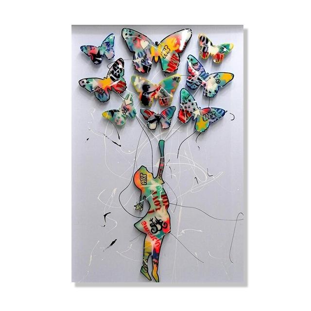 

Граффити Бабочка и Цветочная Девушка Настенное Искусство, Красочные Принты, Постеры, Картины на Холсте, Картины Для Гостиной, Домашний Декор 21x30cm No Framed