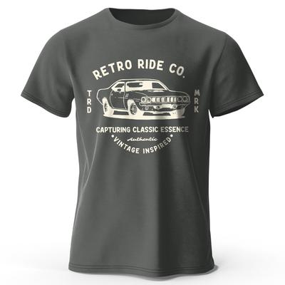 Mens Vintage Car T-Shirt 100% Cotton Oversized Retro Automobile Graphic Tee for Men and Women Classic Streetwear Style