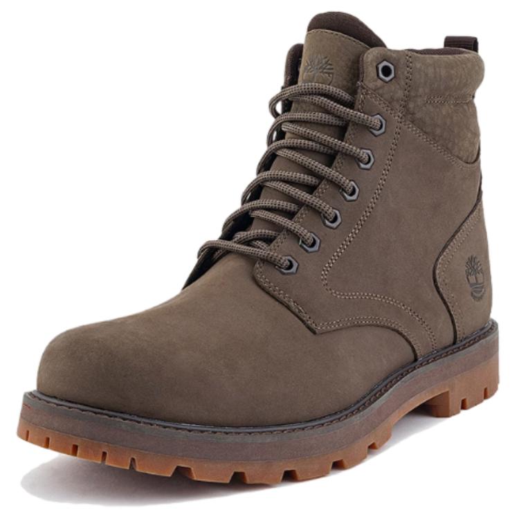 Timberland Waterproof Durable Comfortable Versatile Short Boots Men Boots Dark-Brown A69UH-EM5