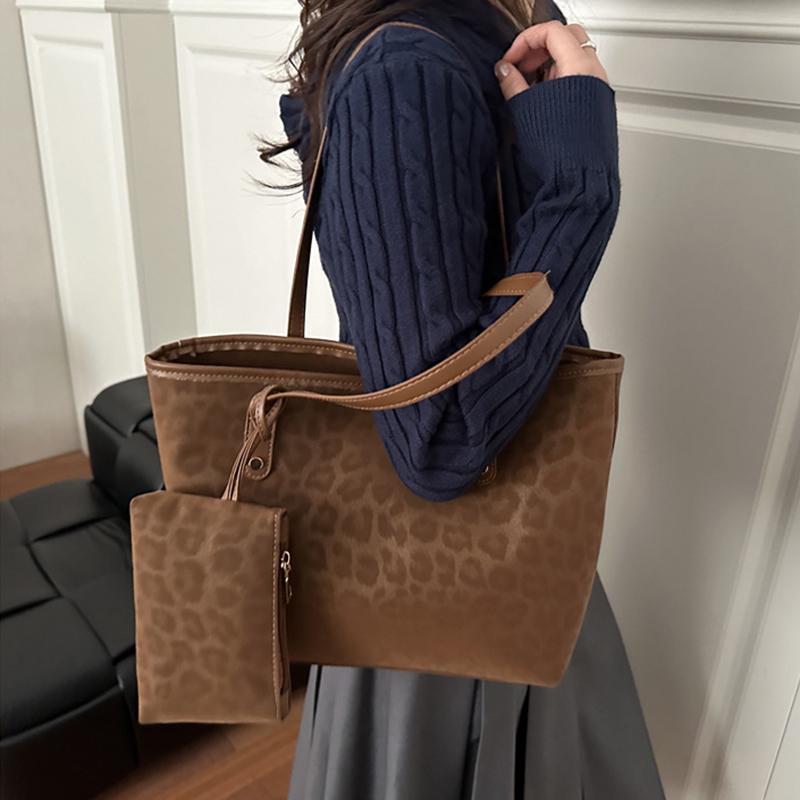 Leopard Print Women Shoulder Bag For Commuting Daily Used Casual Tote Bag Large Capacity Ladies Handbags And Purses