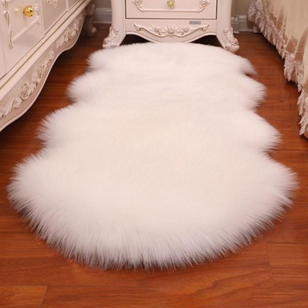 Imitation Wool Soft Rugs Washable Faux Fur Sheepskin Rug Long Hair Carpet Bedroom Mats Fluffy Shaggy Floor Protection Home Decor