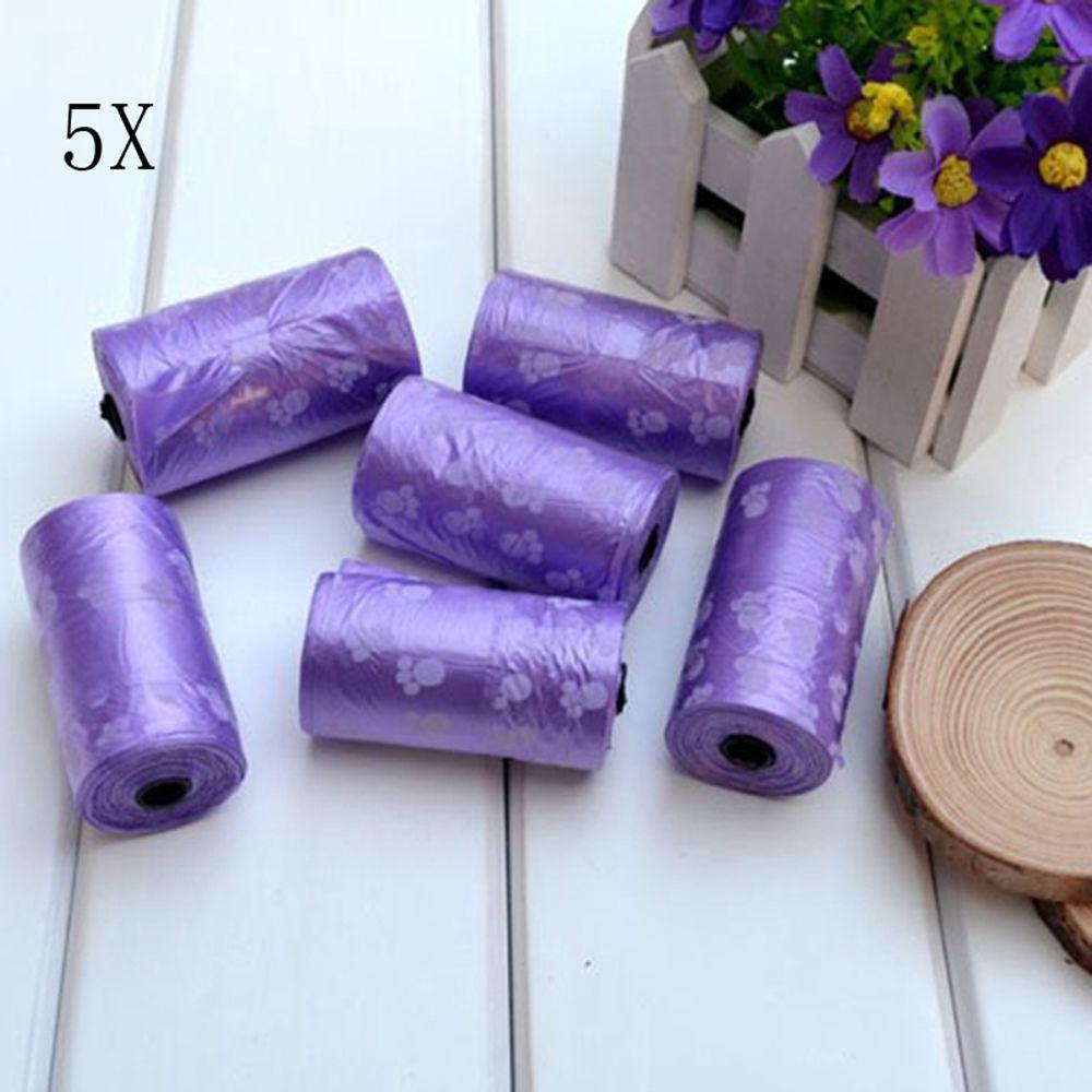 Degradable Poo Refills Scooper Home Supply Plastic 5Rolls/75Pcs Pet Dog Waste Poop Bags Pick