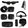 7pcs/set PU Leather SM Bondage Set Sex Handcuffs Footcuffs Whip Rope Eye Blindfold Adult Games Erotic Toys Couples Products Shop
