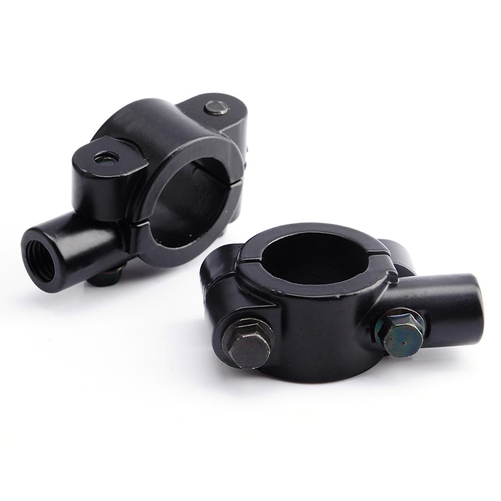 2Pcs Black Universal Motorcycle Handlebar Mirror Mount 10mm 78" Aluminum Clamp