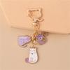 Creative Cats Bag Accessory Animal Print Keychain Metal Keychain Bags Pendant Backpack Decors For Women and Girls