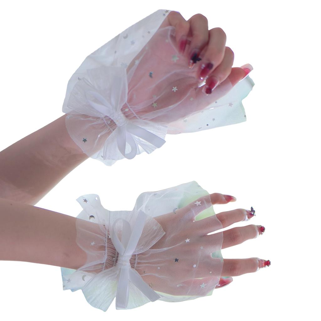 Sparkling Star Sequins Arm Sleeves Nail Art Photography Hand Sleeves Elastic Arm Covers for Bridal Shower Formal Event