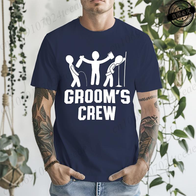 T-shirt for Unisex Funny Bachelor Party Groom's Crew Wedding Party Unisex's Gag Print T-Shirts Short Sleeve T-shirt Unisex's Tee Clothing