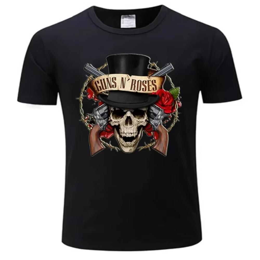 Guns N Roses Bullet Logo Black Men'S Graphic Band T-Shirt Tshirt New T Shirts Man Top Tee tops Gun Movie Logo