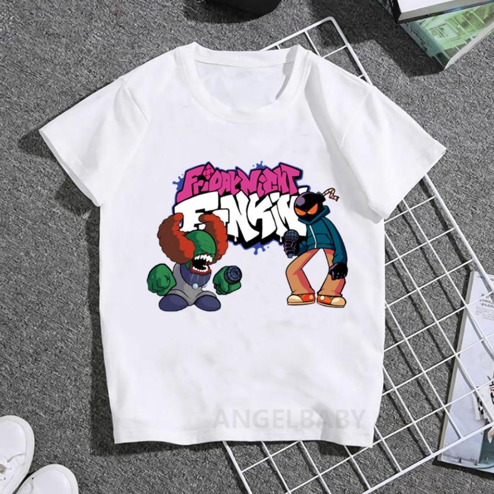 Hot Game Friday Night Funkin Cartoon Kids T shirt Girls Summer Fashion Tops Baby Boys Clothes Children Short Sleeve T-shirt