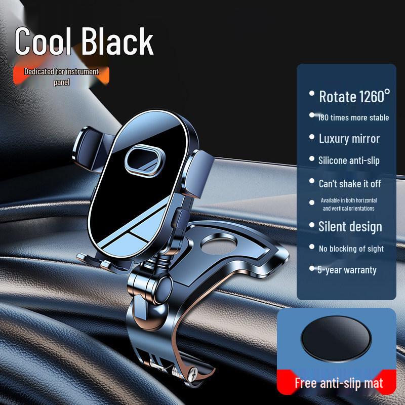 

2025 Anti-Shake Car Phone Mount - Center Console Dashboard Clip & Navigation Stand
