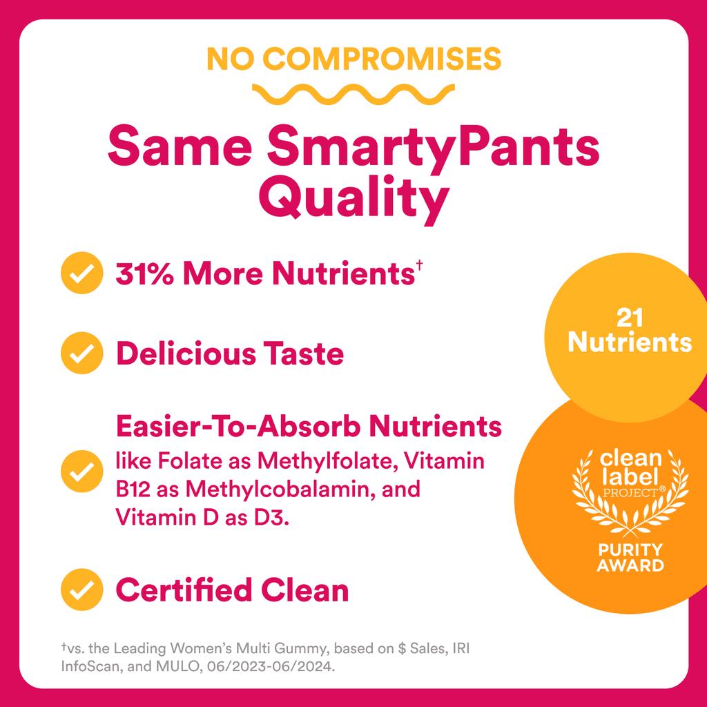 SmartyPants, Women's Plus, Multi & Omega Gummy Jelly, Strawberry, Orange, Lemon Cream, 120 Gummy Jelly Pieces