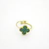 Vierblättriger Kleeblatt Goldplattierter Verstellbarer Ring für Damen - Elegantes Blumen-Design, Modischer und Schicker Schmuck für den Arbeitsweg