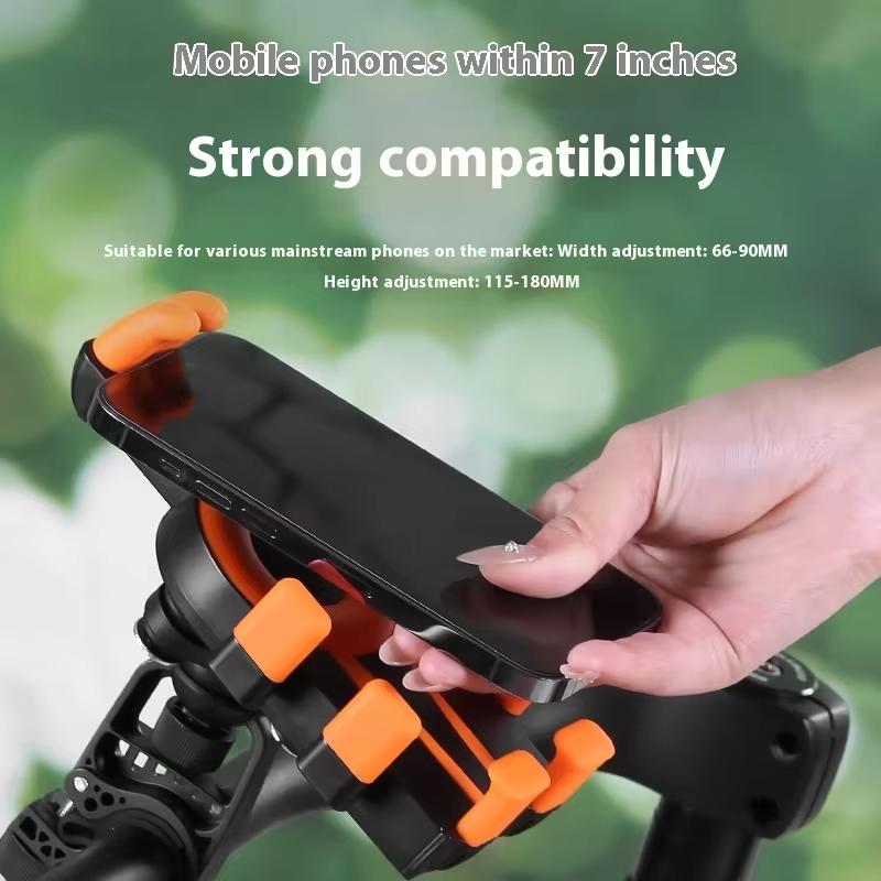 Anti-Shock Phone Mount 8-Point Claw Secure 360°Adjustable Rotatable Holder for Bike Motorcycle E-Bike for 4.7-7 Inch Smartphones